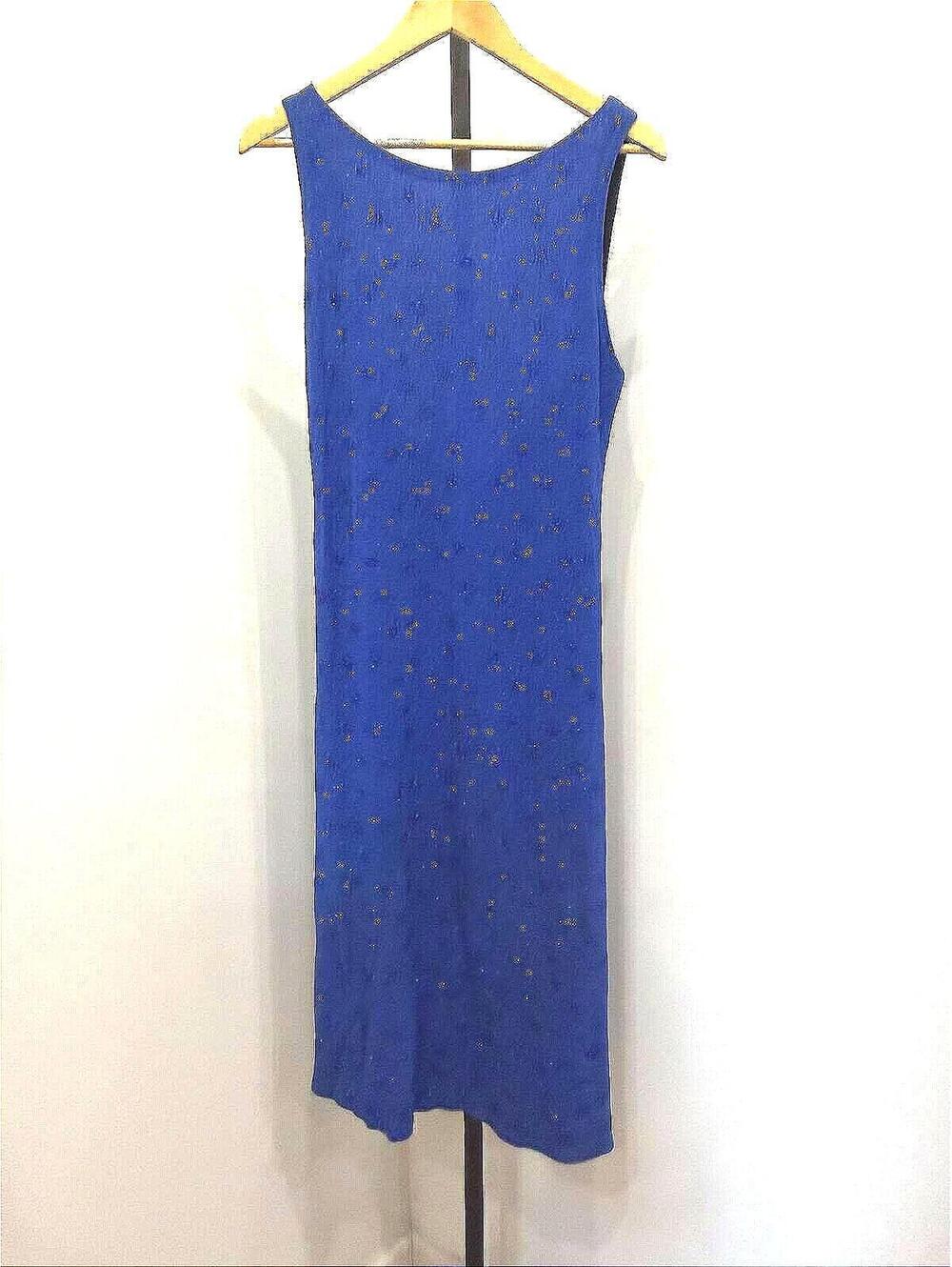Ronni Nicole Size 14 Elegant Blue Glitter Sleeveless Dress